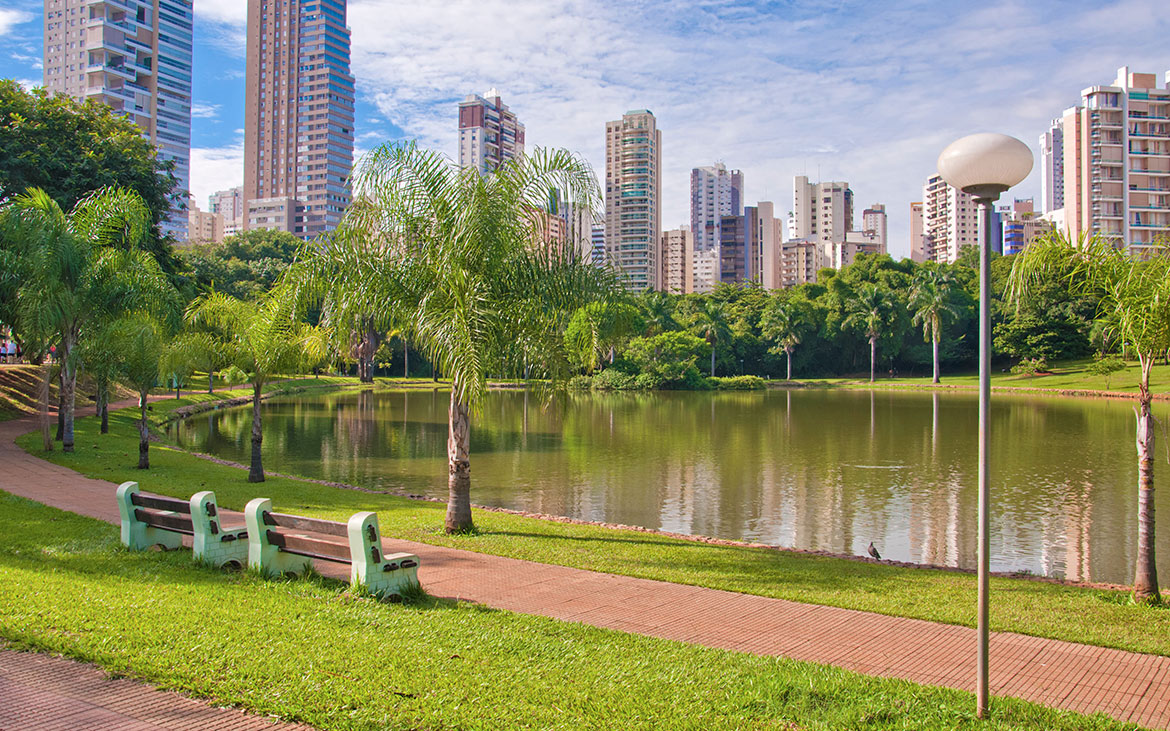 Parque verde en la ciudad